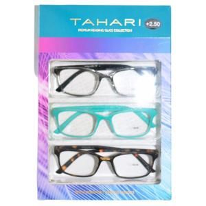 Set of 3 Pairs Tahari Premium Reading Glasses +2.50 Strength Blue Box NWB